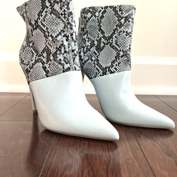 Baby Blue Snakeskin Booties - Picture 2 of 6